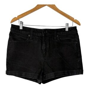 Wild Fable Black Denim Shorts High Rise‎ Cuffed Hem Fair Trade Women Size 12